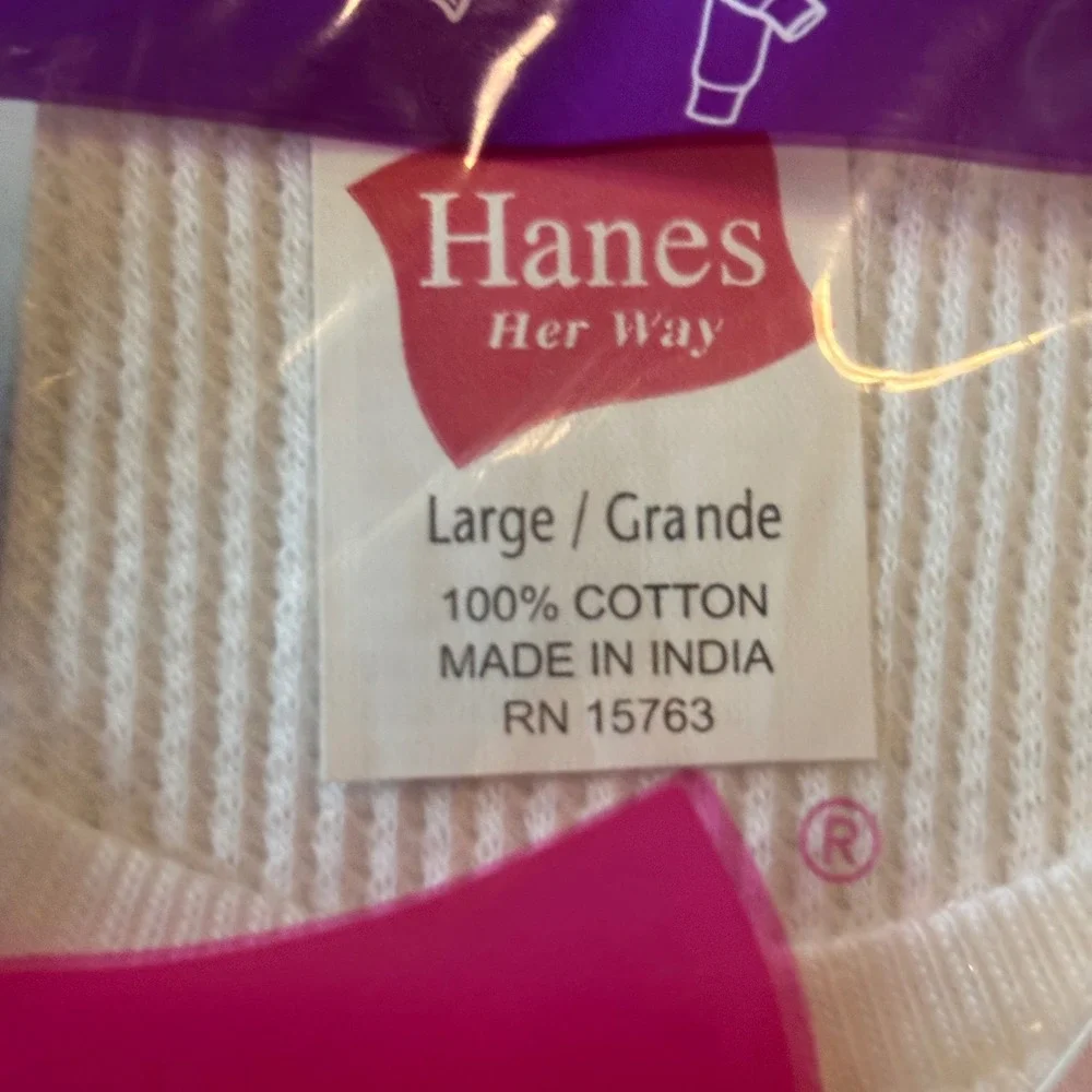 Hanes Her Way Girls Thermal Underwear Set White Cotton Stars Vintage large 14-16